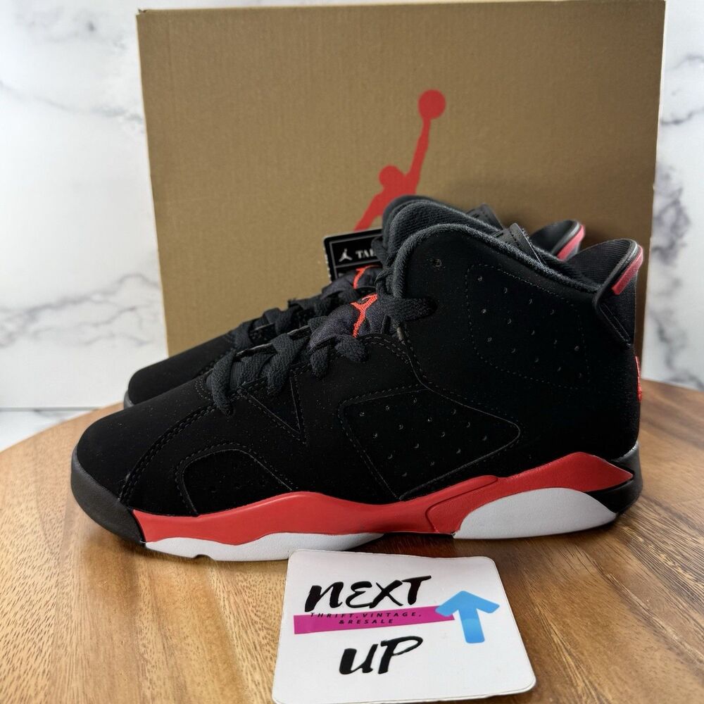 Pre-School size 3 Youth-Nike Air Jordan 6 VI Black Infrared Salesman IQ1277-001